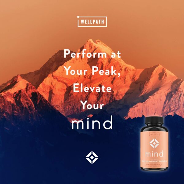 Suplemento natural WellPath con ingredientes para enfoque mental