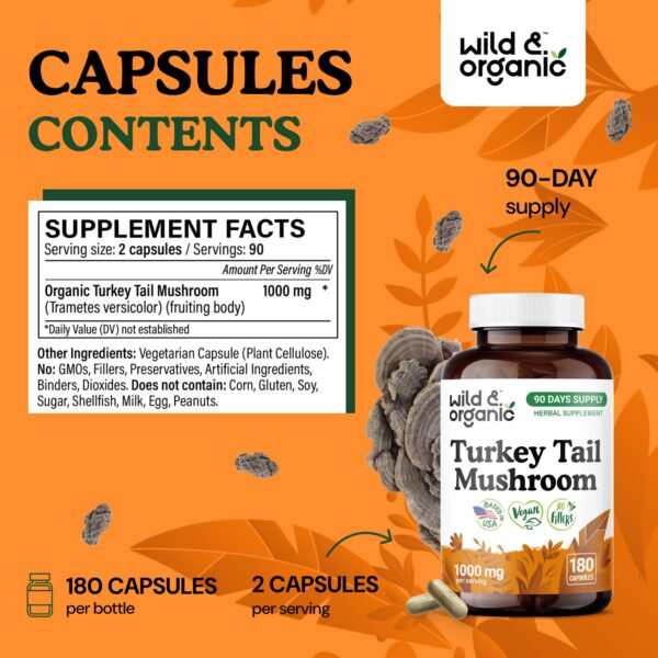 Version 1.0.0 Suplemento natural Wild & Organic cápsulas cola de pavo