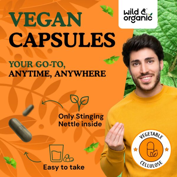 Suplemento natural Wild & Organic ortiga sin gluten
