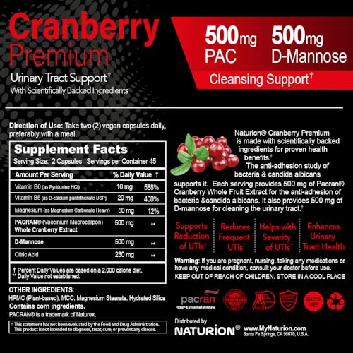 Suplemento naturion cranberry premium con ingredientes naturales