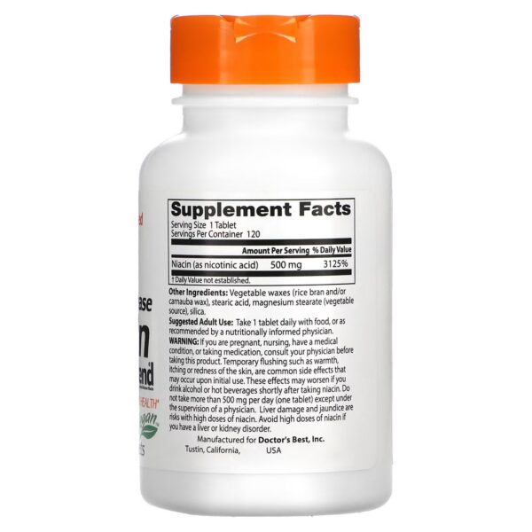 Suplemento Niacina Doctors Best para metabolismo y energía 8 horas
