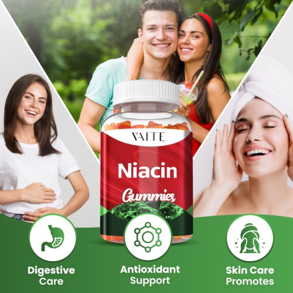 Suplemento de Niacina en gominolas para energía y piel