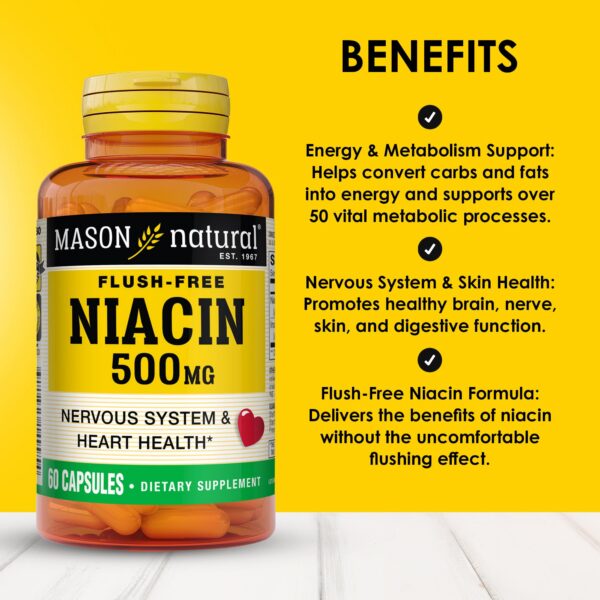 Version 1.0.0 Suplemento de niacina Mason Natural apoyo energía y corazón saludable