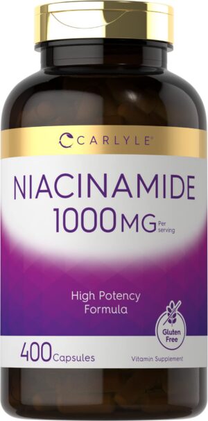 Suplemento niacinamida Carlyle 1000 mg 400 cápsulas