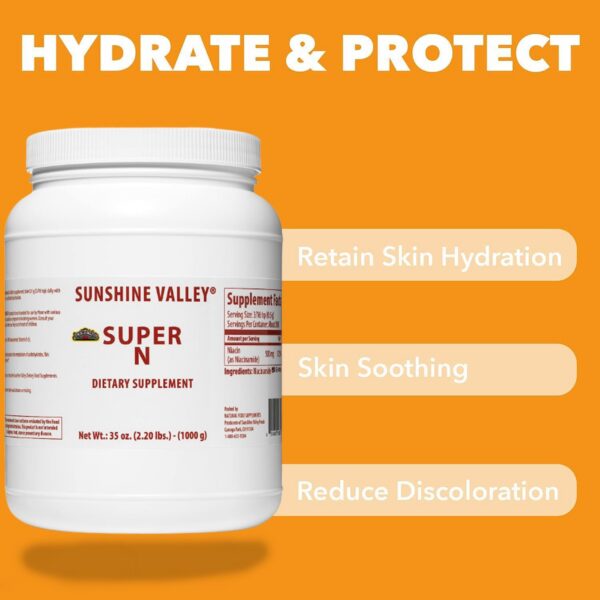 Suplemento niacinamida polvo sin enrojecimiento para piel y digestión