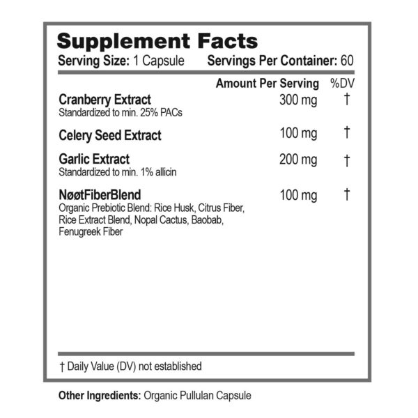 Suplemento NØØT arándano cápsulas apoyo renal y detoxificación