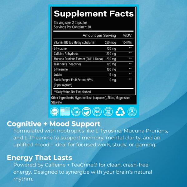 Suplemento nootrópico Space Dust para memoria y concentración