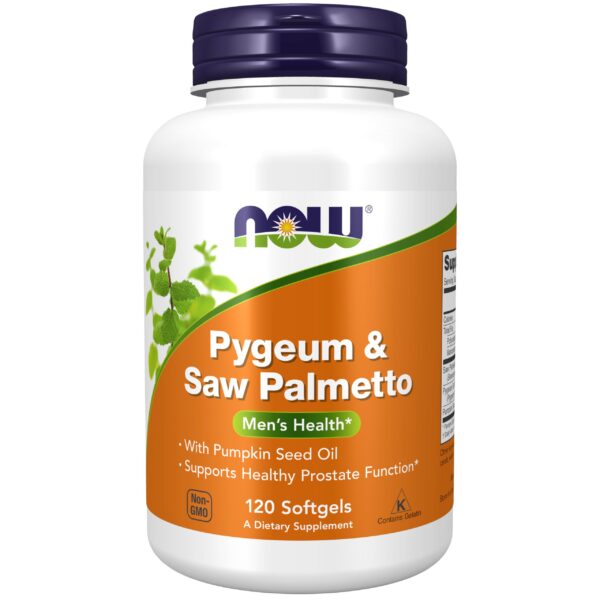 Suplemento NOW Foods Pygeum y Saw Palmetto 120 cápsulas