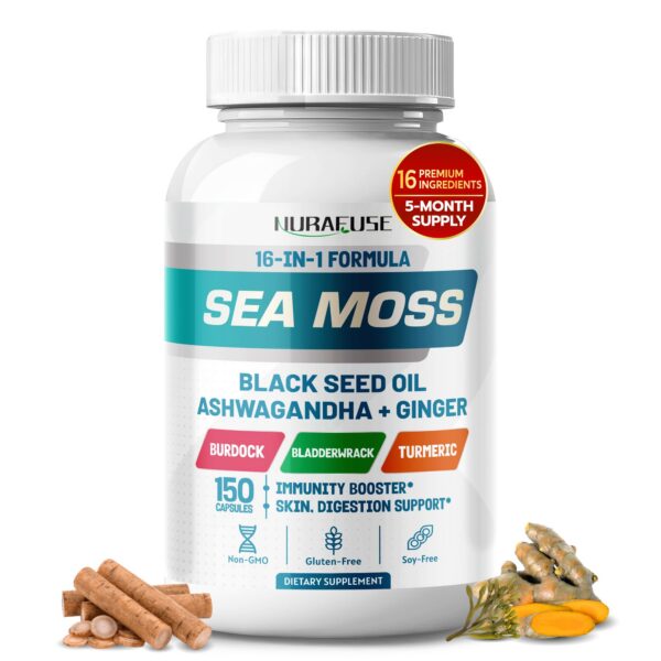 Suplemento Nurafuse Sea Moss 16 ingredientes bien-estar piel