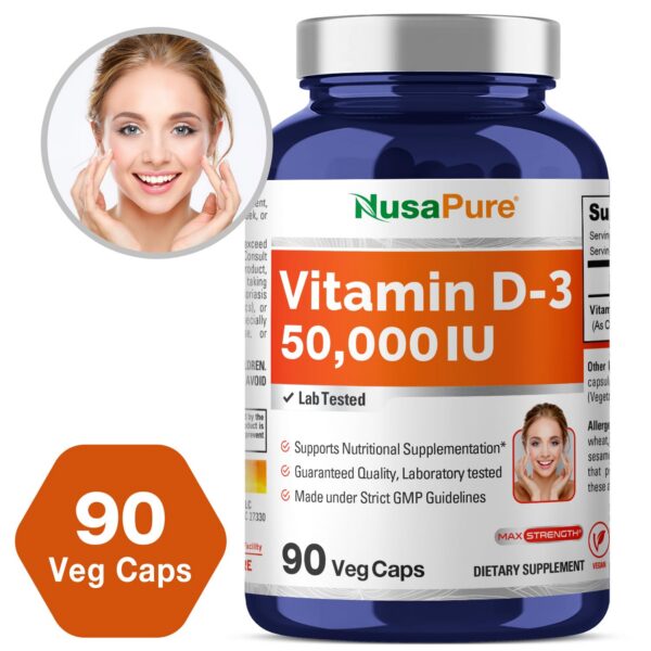 Suplemento NusaPure Vitamina D3 50,000 UI