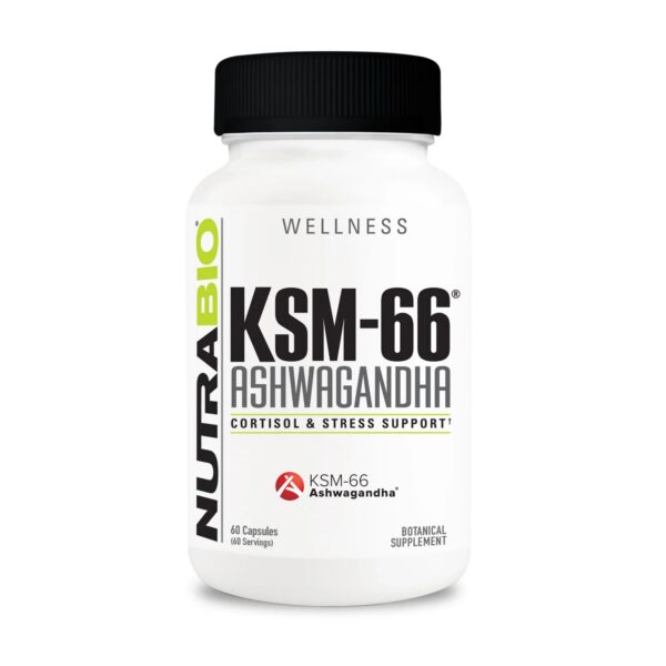 Suplemento NutraBio Ashwagandha KSM-66 cápsulas vegetales 60 unidades