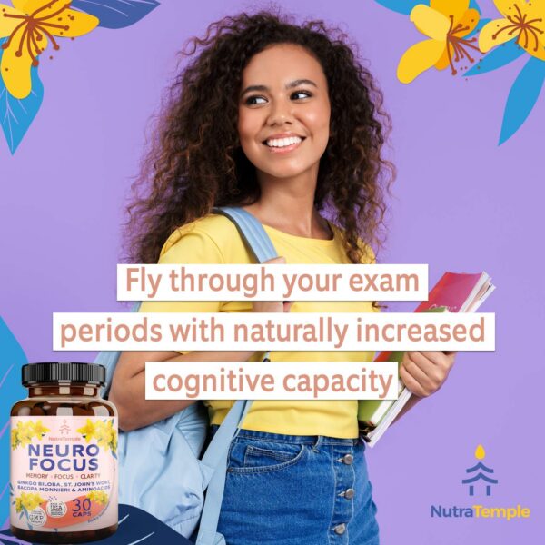 Suplemento NutraTemple para memoria y concentración 30 cápsulas