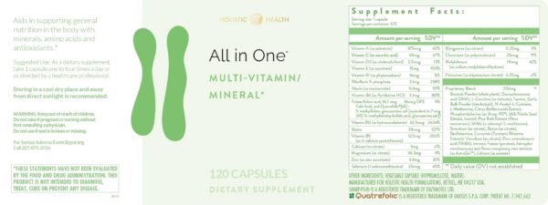 Suplemento nutricional Holistic Health 120 cápsulas