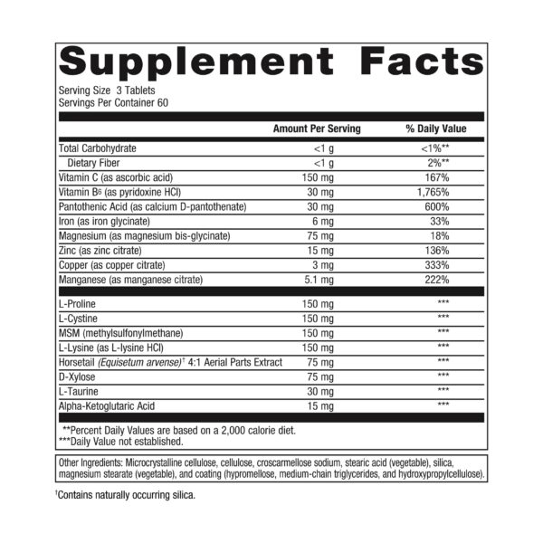 Suplemento nutricional Metagenics Collagenics en empaque
