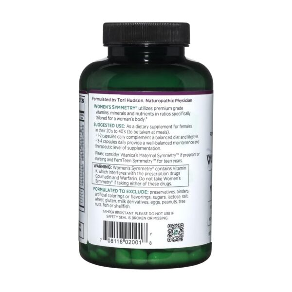Suplemento nutricional Vitanica Women's Symmetry 180 cápsulas