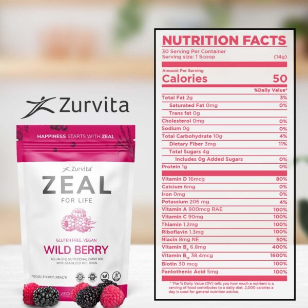 Suplemento nutricional Zeal sabor baya silvestre