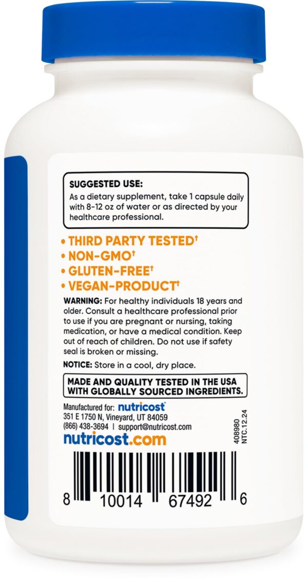 Suplemento Nutricost cápsulas complejo hongos sin OGM ni gluten