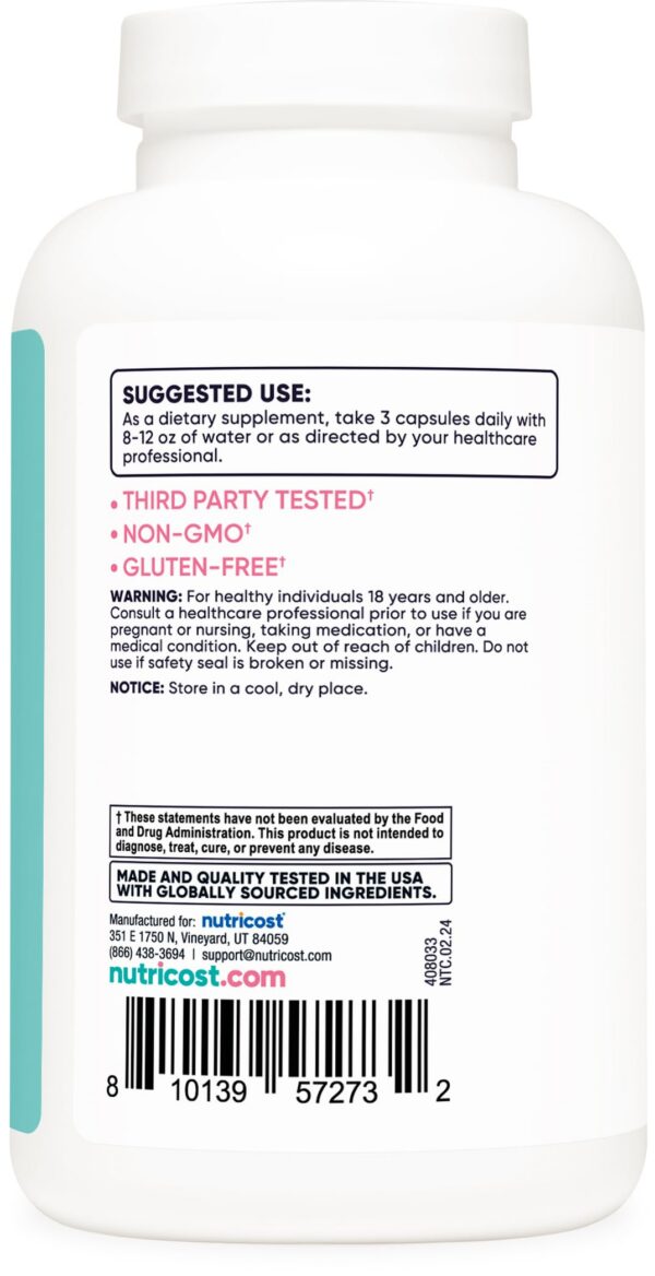 Suplemento Nutricost d-manosa 1300mg 180 cápsulas