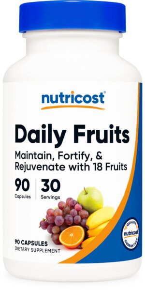 Version 1.0.0 Suplemento Nutricost Daily Fruits mezcla 18 frutas 90 cápsulas