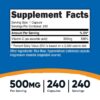 Suplemento Nutricost Vitamina C 500mg cápsulas vegetarianas