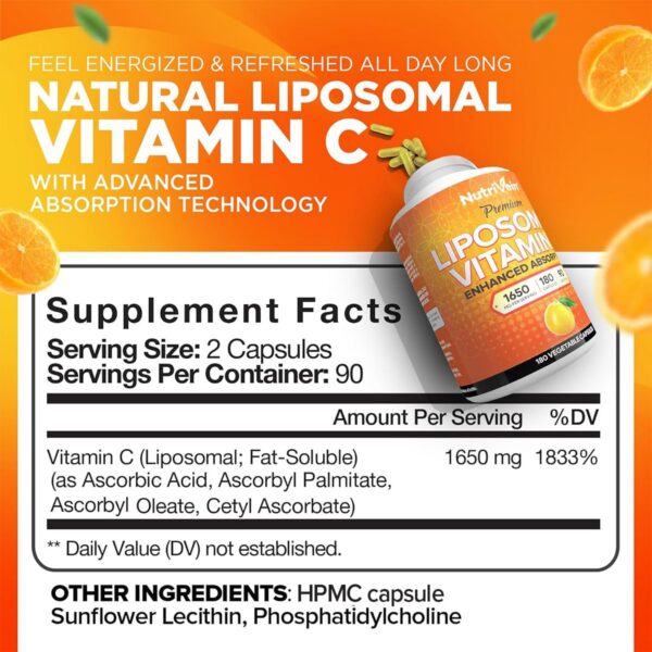Suplemento Nutrivein vitamina C liposomal para defensas y bienestar