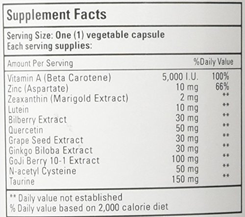 Suplemento ocular con Zeaxantina y Vitaminas