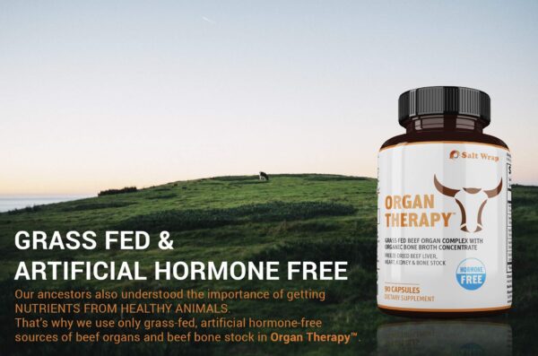 Frasco de suplemento Organ Therapy carne de órganos de res