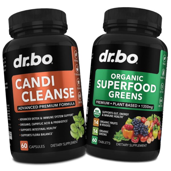 Version 1.0.0 Suplemento orgánico Candi Cleanse en envase frontal