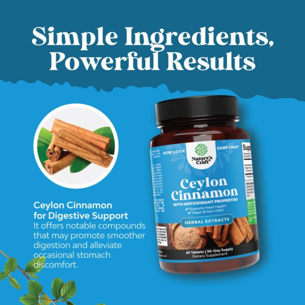 Suplemento orgánico de canela para digestión y alivio de malestar estomacal