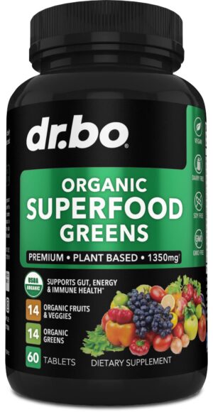 Version 1.0.0 Suplemento orgánico DR. BO superalimentos verdes y frutas paquete