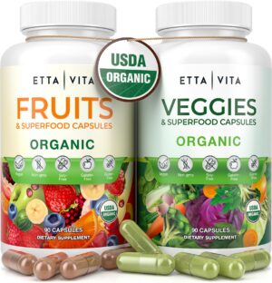 Suplemento orgánico Etta Vita frutas y verduras 180 cápsulas