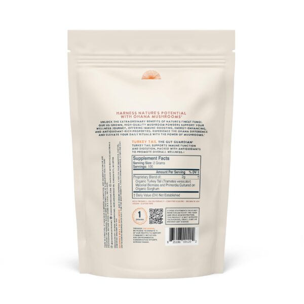 Suplemento orgánico de hongos Ohana Turkey Tail cápsulas