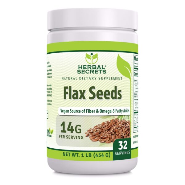 Suplemento orgánico semillas enteras de lino Herbal Secrets