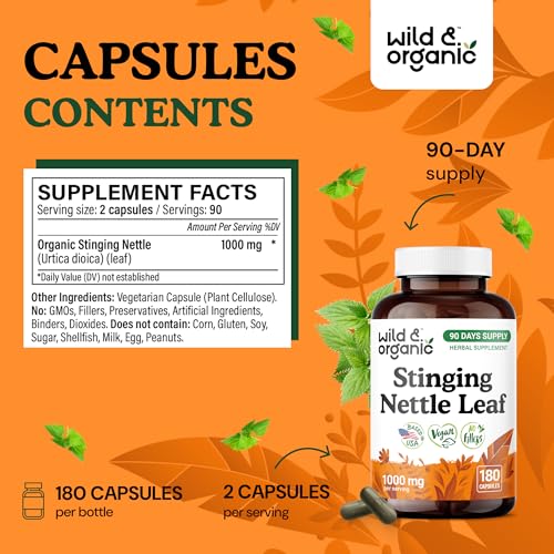 Suplemento de ortiga silvestre vegano y no-GMO