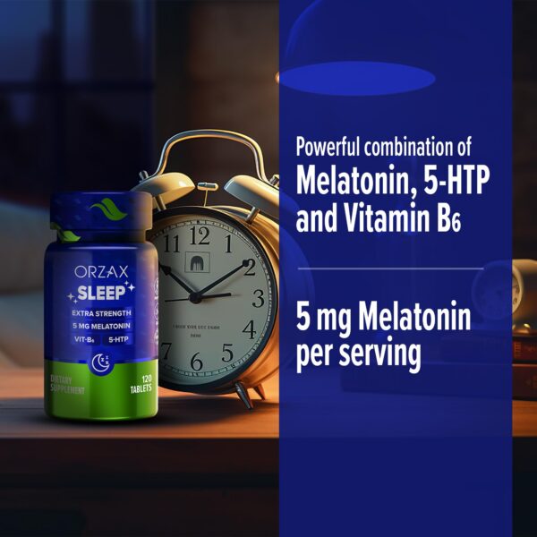 Suplemento ORZAX para dormir melatonina 5 mg 120 tabletas
