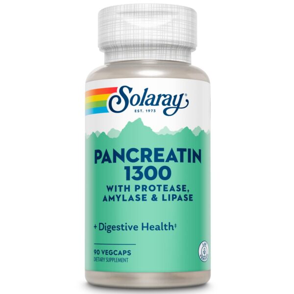 Suplemento pancreatina SOLARAY 1300 mg botella