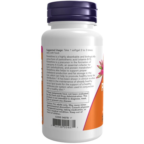 Suplemento Pantetina NOW para salud cardiovascular