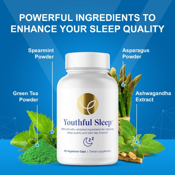Suplemento para dormir Youthful Sleep envase y cápsulas