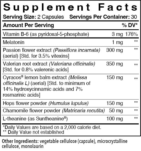 Suplemento Patient One para transición y sueño reparador 60 cápsulas