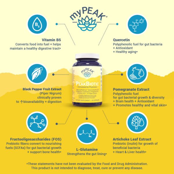 Version 1.0.0 Suplemento PeakBiotic con 14 cepas probióticas veganas