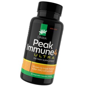 Suplemento PeakImmune4 de Daiwa en envase blanco para apoyo inmunológico