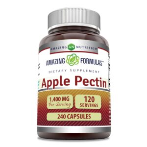 Frasco suplemento pectina de manzana Amazing Formulas 240 cápsulas