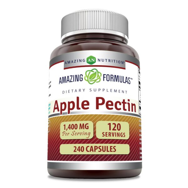 Frasco suplemento pectina de manzana Amazing Formulas 240 cápsulas