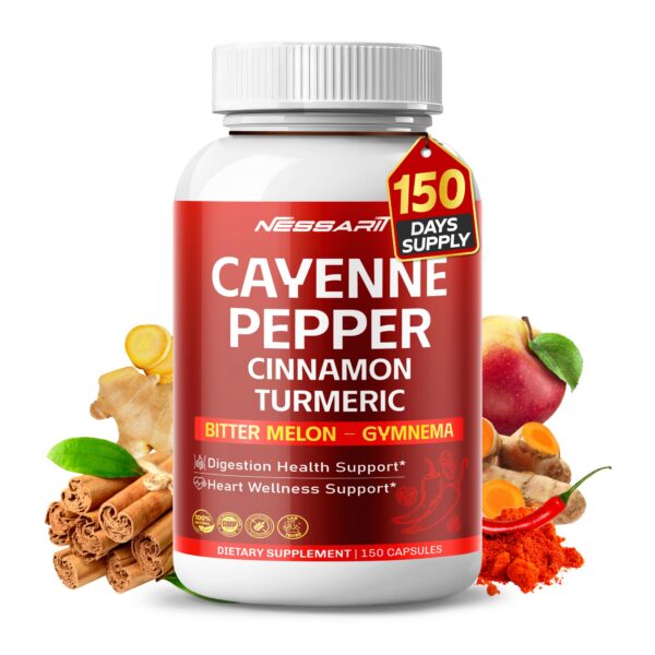 Suplemento de pimienta de cayena NESSARIT frasco 150 cápsulas