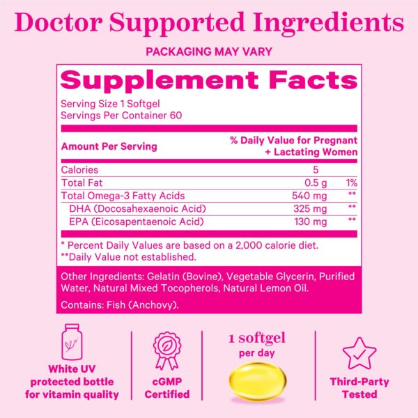 Suplemento Pink Stork omega 3 para salud postnatal y bienestar mamá