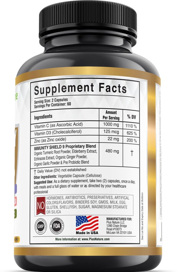 Suplemento PIUS NATURE con vitamina D3 5000 UI y zinc