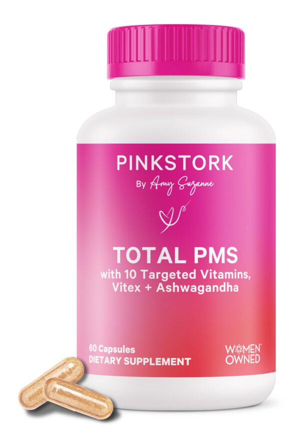 Suplemento PMS Pink Stork para mujeres en caja