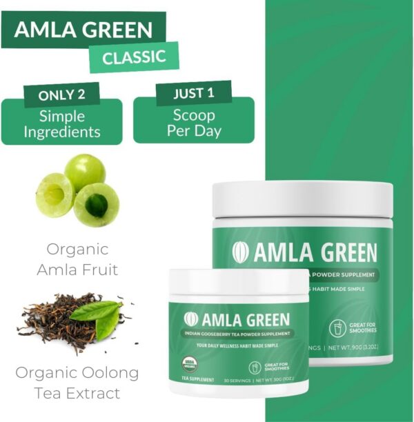Suplemento Amla Green orgánico y vegano con antioxidantes potentes