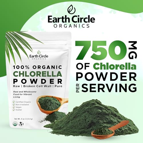 Suplemento en polvo de clorella Earth Circle Organics orgánico