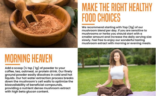 Frasco posterior suplemento polvo de hongos 7 vitales